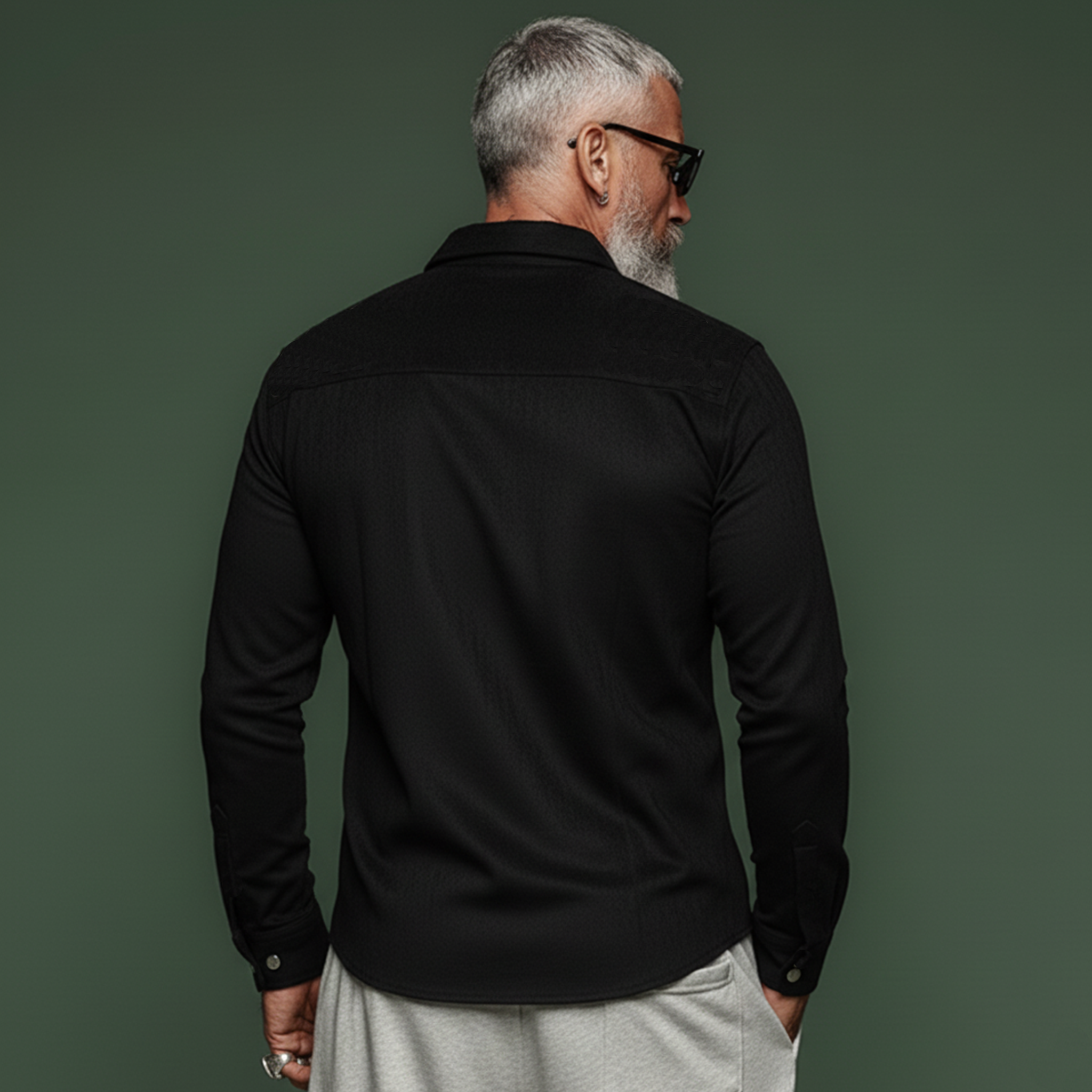 Men's Personalized And Stylish Faux Suede Long-sleeved Shirt MTA0939L4K